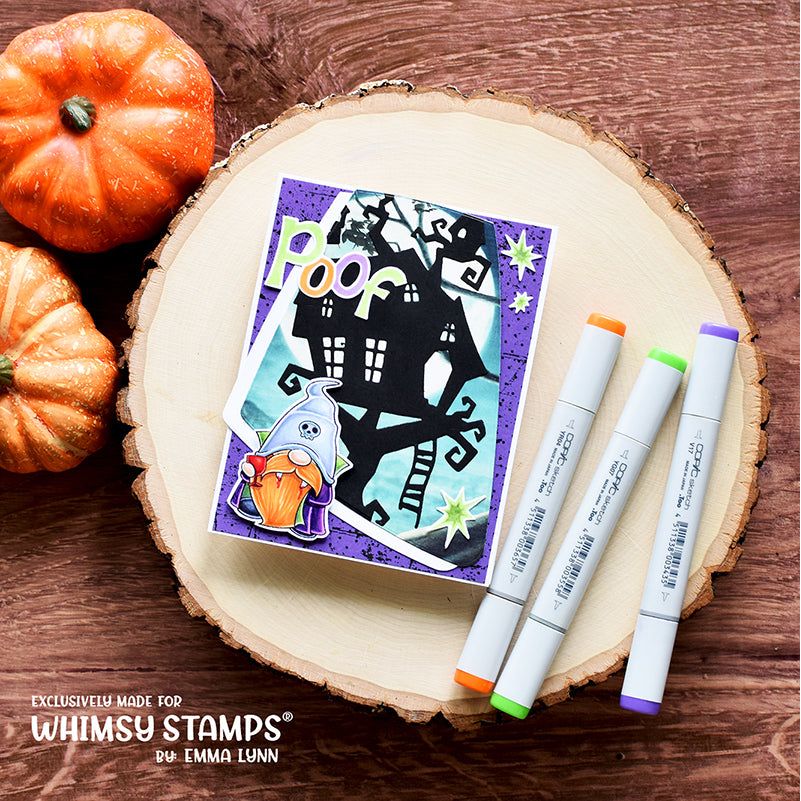 Whimsy Stamps GnomeOween Clear Stamps cwsd324a house