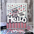 Whimsy Stamps Gopher It Clear Stamps cwsd379b lots of hearts hello card