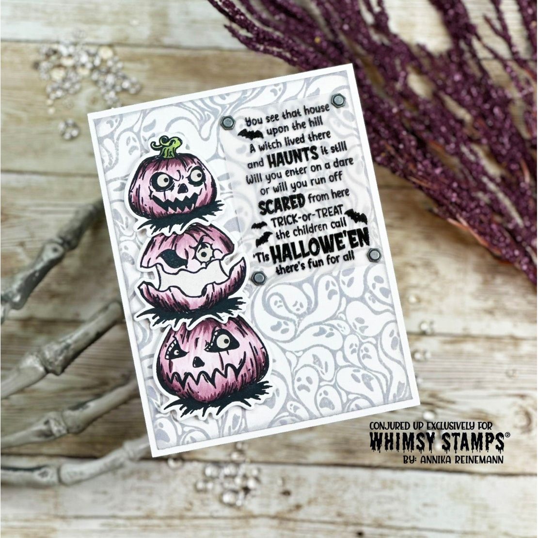 Whimsy Stamps Grumpin Punkins Outline Dies wsd218 halloween