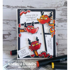 Whimsy Stamps Grumpy Dragons Clear Stamp and Die Set grumpy