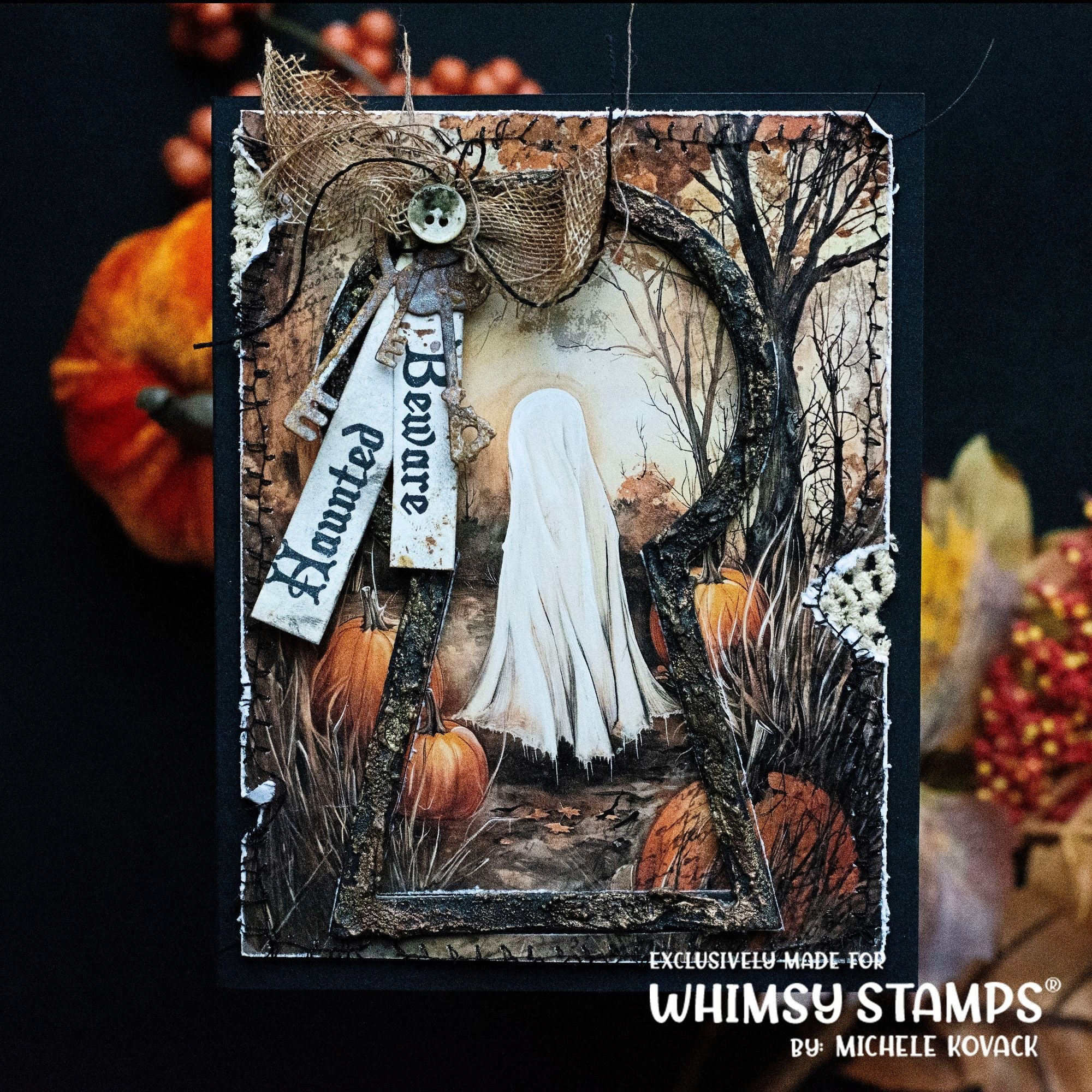 Whimsy Stamps Grunge Ghosts Quick Card Fronts wsqcf-21 ghost