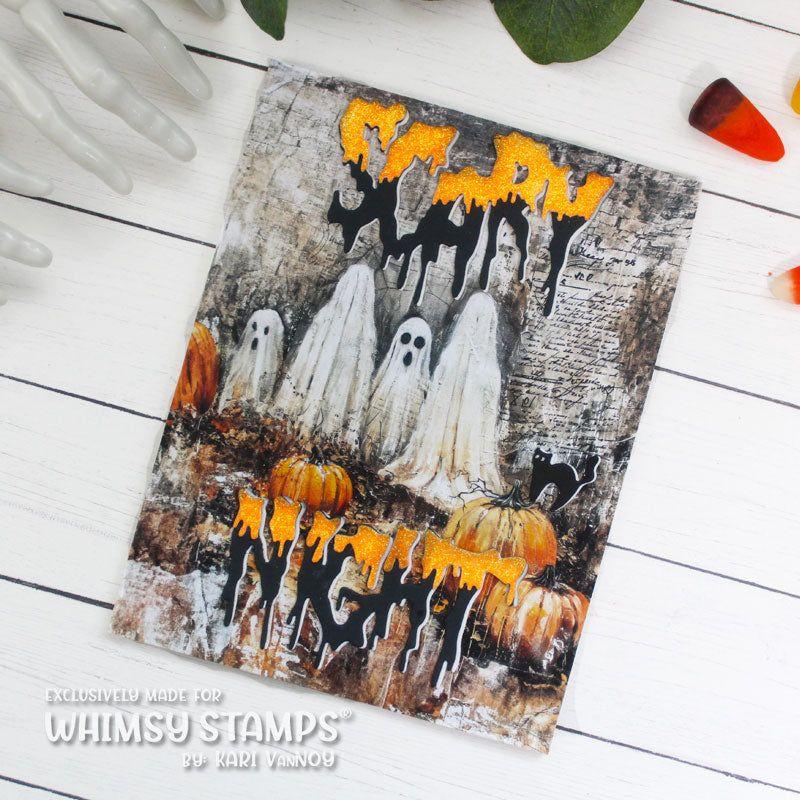 Whimsy Stamps Grunge Ghosts Quick Card Fronts wsqcf-21 scary