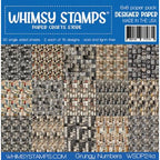 Whimsy Stamps Grungy Numbers 6 x 6 inch Paper Pack wsdp24a