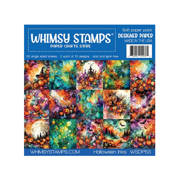Whimsy Stamps Halloween Inks 6x6 inch Paper Pack wsdp53