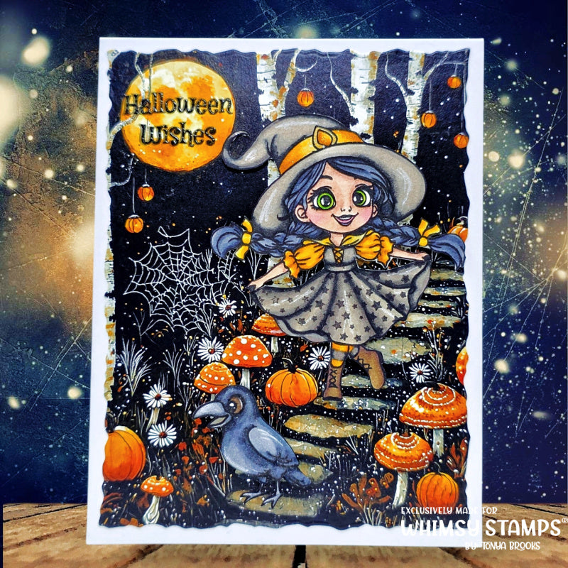 Whimsy Stamps Halloween Spells Clear Stamps c1307a halloween wishes card