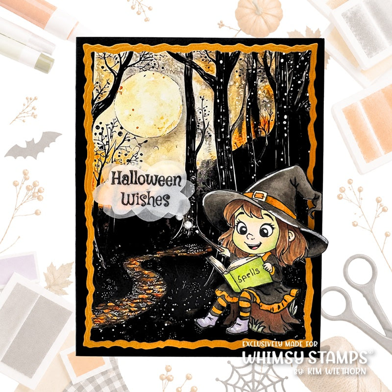 Whimsy Stamps Halloween Spells Clear Stamps c1307a halloween wishes forest card
