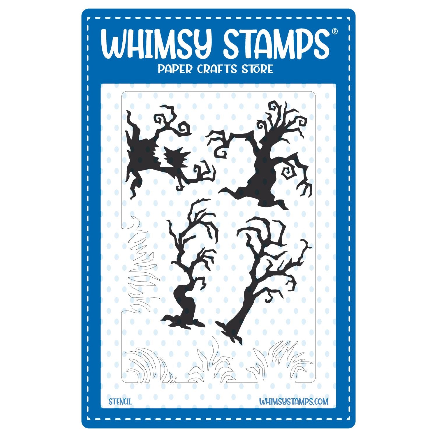 Whimsy Stamps Halloween Trees and Grasses Stencil wss144