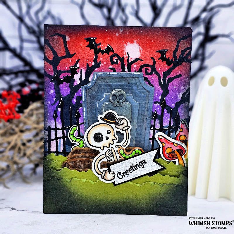 Whimsy Stamps Halloween Trees and Grasses Stencil wss144