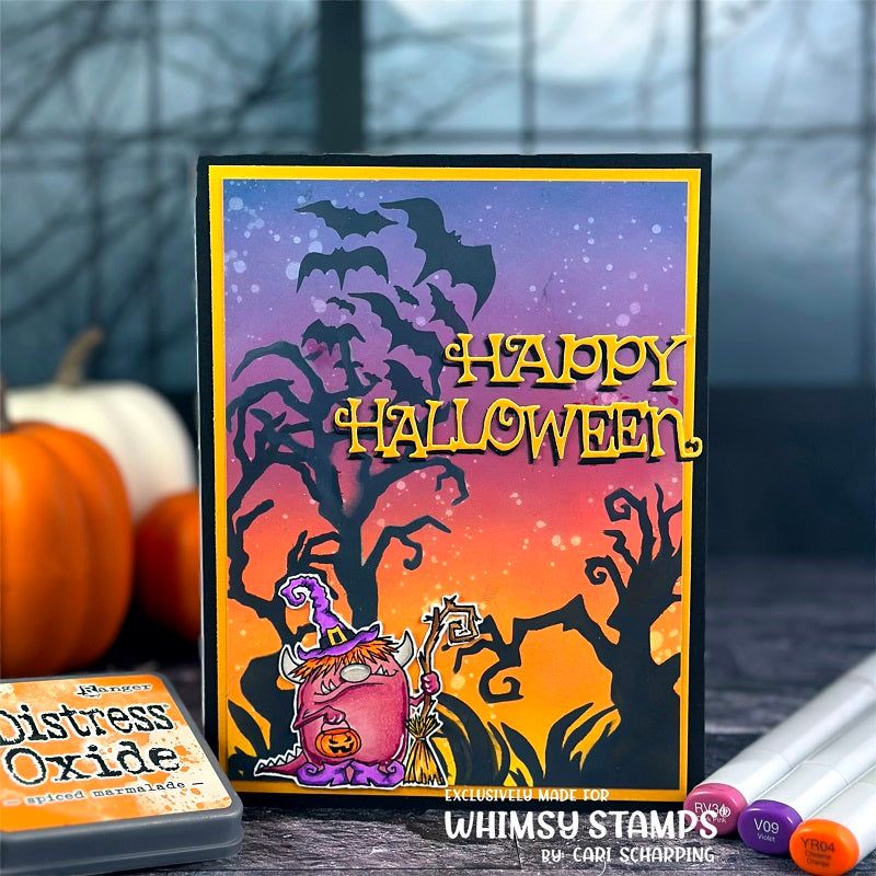 Whimsy Stamps Halloween Trees and Grasses Stencil wss144