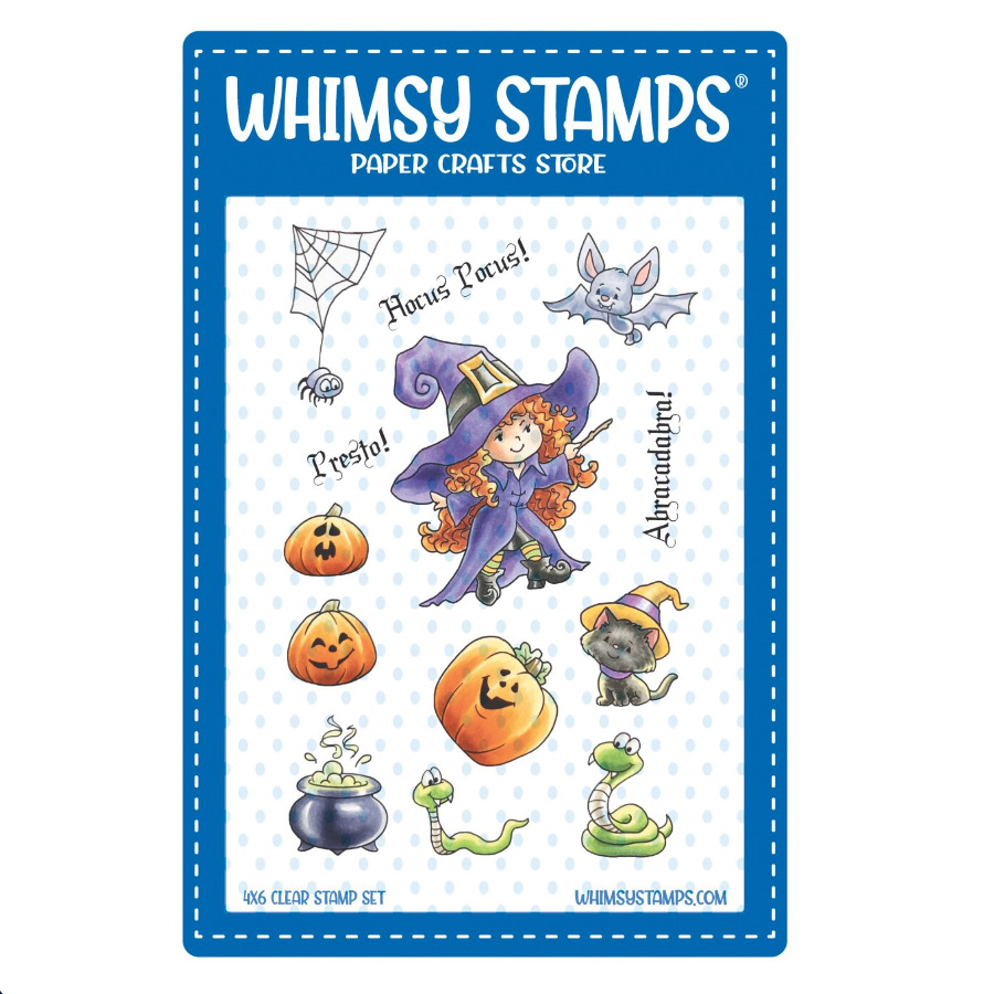 Whimsy Stamps Halloween Tricks Clear Stamp and No Fuss Mask Set image 