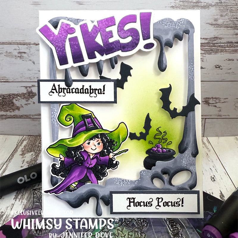 Whimsy Stamps Halloween Tricks Clear Stamps c1275a bats