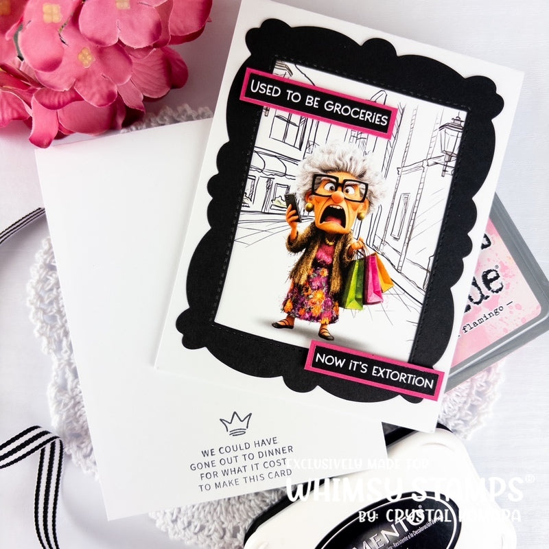 Whimsy Stamps Handmade Signatures 1 Clear Stamps cwsd410a black frame