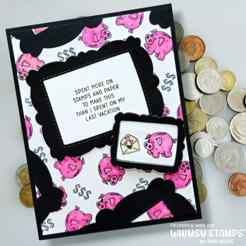 Whimsy Stamps Handmade Signatures 1 Clear Stamps cwsd410a piggy banks