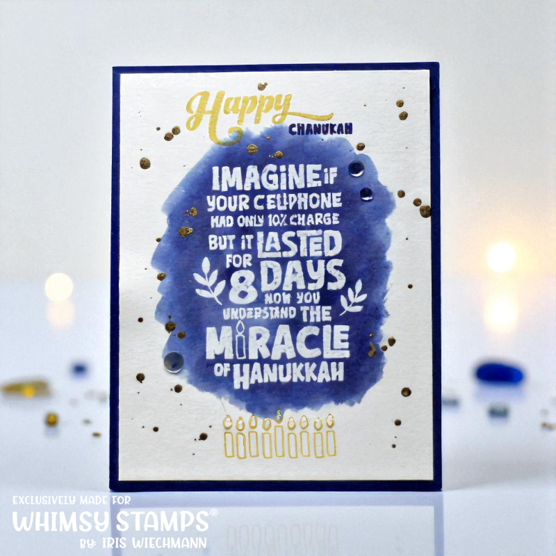 Whimsy Stamps Hanukkah Miracle Clear Stamps cwsd417a splatter