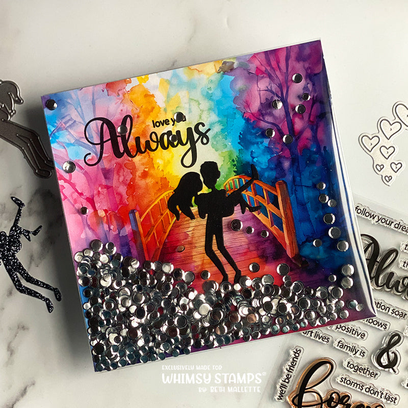 Whimsy Stamps Happy Couple Dies wsd573a shaker card