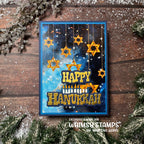 Whimsy Stamps Happy Hanukkah Dies wsd049 night sky