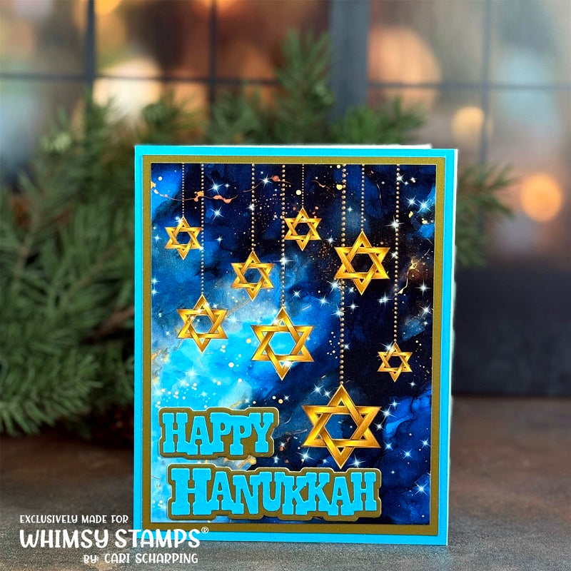 Whimsy Stamps Happy Hanukkah Dies wsd049 stars