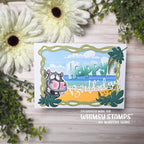 Whimsy Stamps Happy Hippos Clear Stamp and Die Set beach time