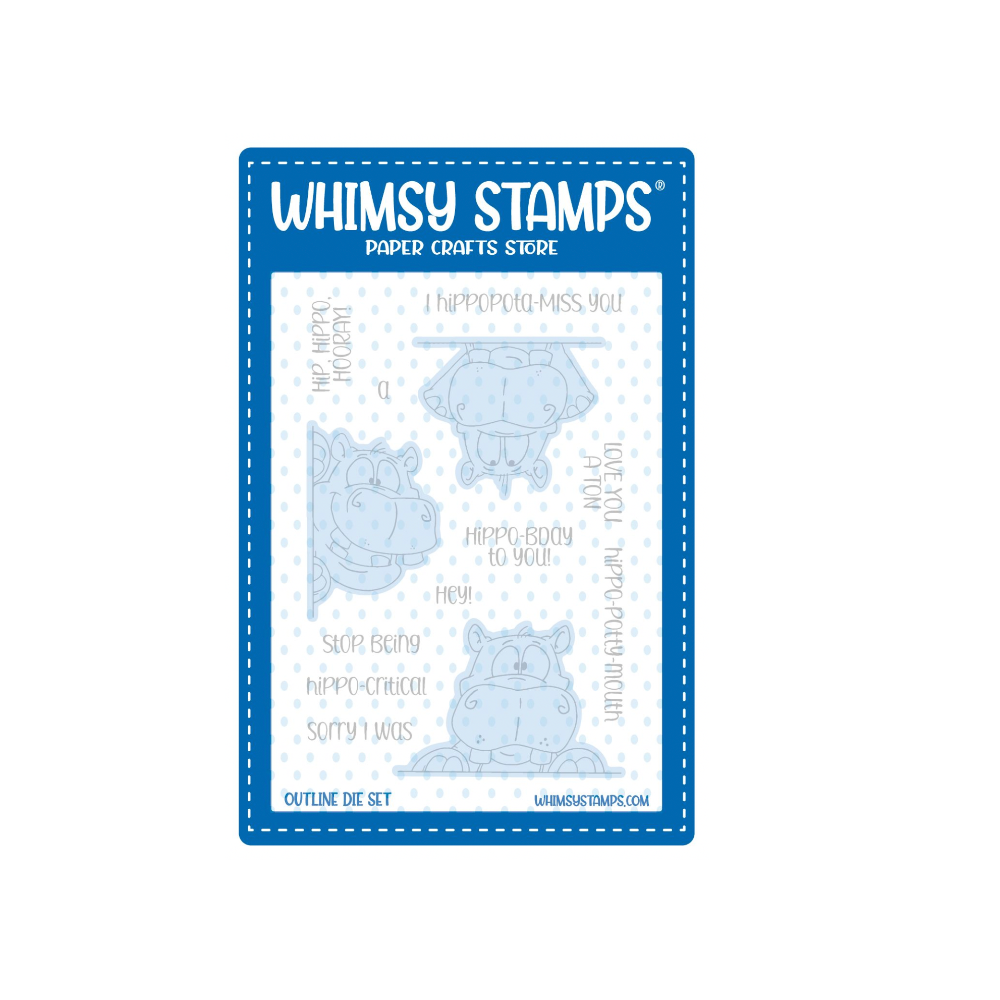 Whimsy Stamps Happy Hippos Clear Stamp and Die Set  product image 2