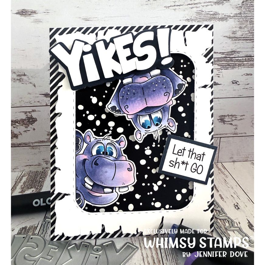 Whimsy Stamps Happy Hippos Clear Stamps dp1063a yikes