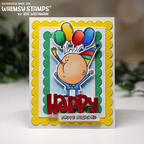 Whimsy Stamps Happy Word and Shadow Dies wsd029 balloons