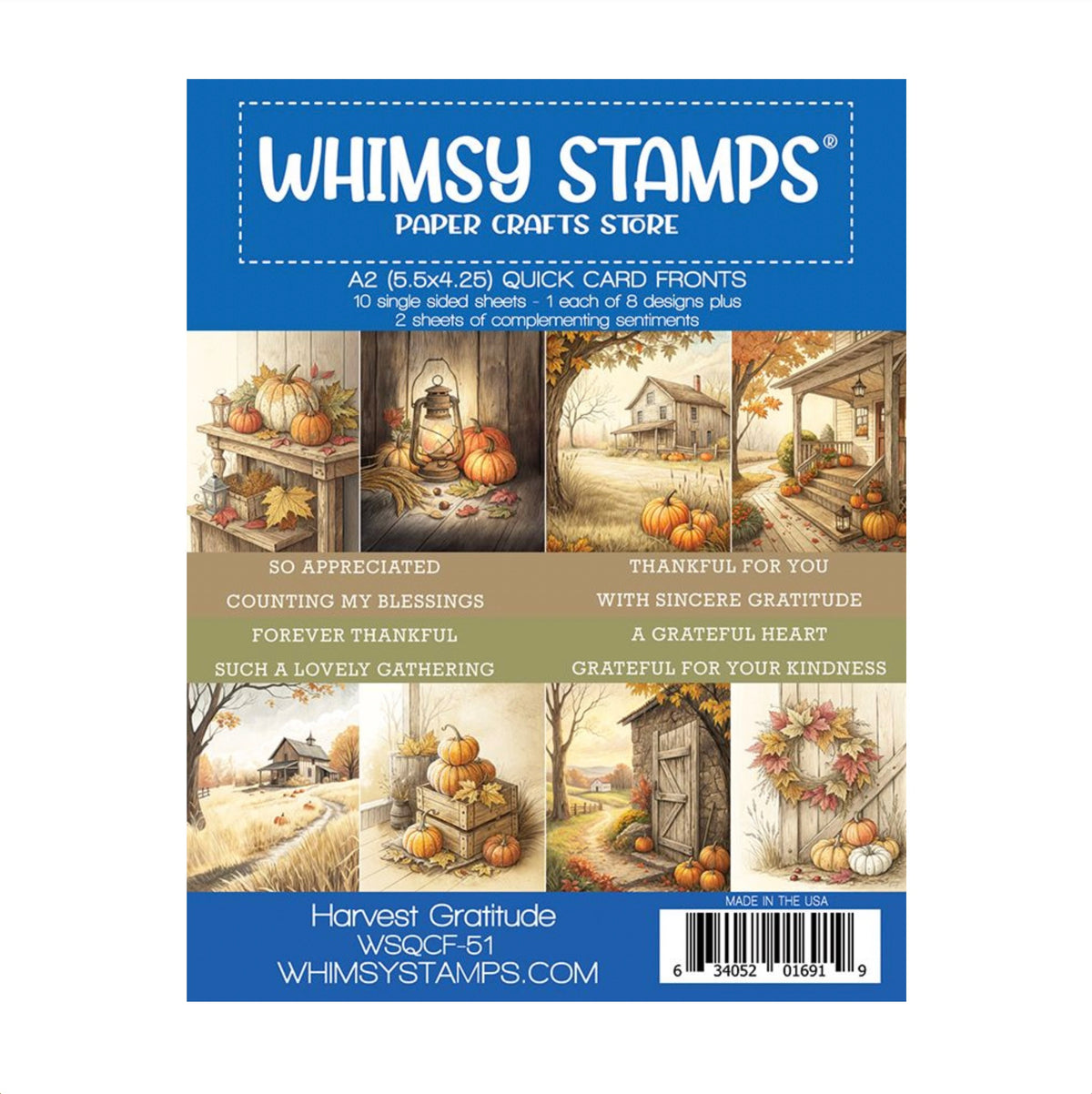 Whimsy Stamps Harvest Gratitude Quick Card Fronts wsqcf-51