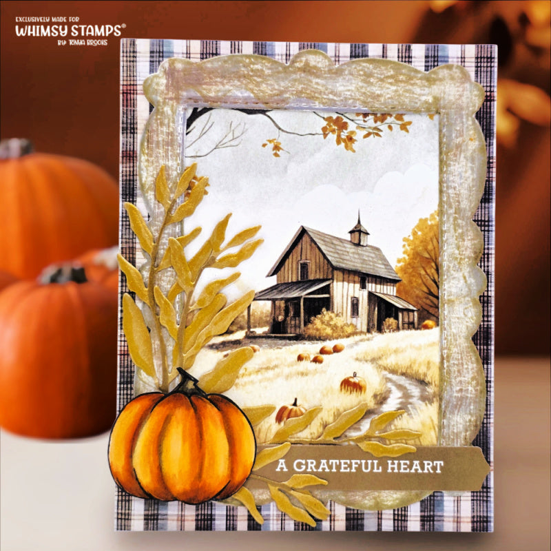 Whimsy Stamps Harvest Gratitude Quick Card Fronts wsqcf-51 a grateful heart card