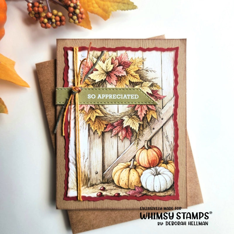 Whimsy Stamps Harvest Gratitude Quick Card Fronts wsqcf-51 pumpkins in a pile card