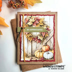 Whimsy Stamps Harvest Gratitude Quick Card Fronts wsqcf-51 pumpkins in a pile card