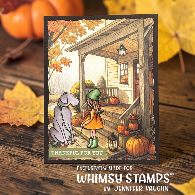 Whimsy Stamps Harvest Gratitude Quick Card Fronts wsqcf-51 thankful for you card