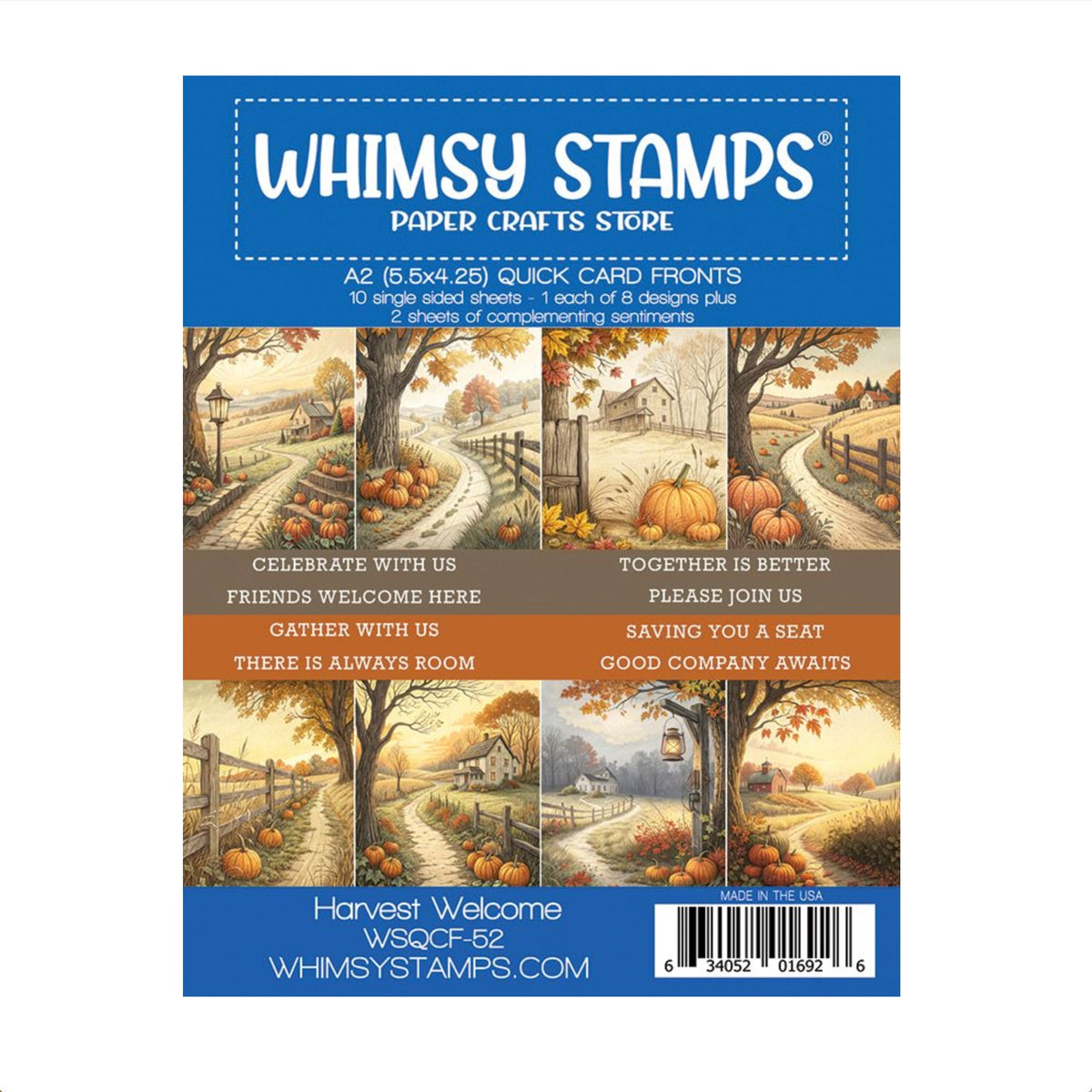 Whimsy Stamps Harvest Welcome Quick Card Fronts wsqcf-52