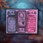 Whimsy Stamps Haunted Dreams Clear Stamps cwsd172c skulls and crossbones halloween card