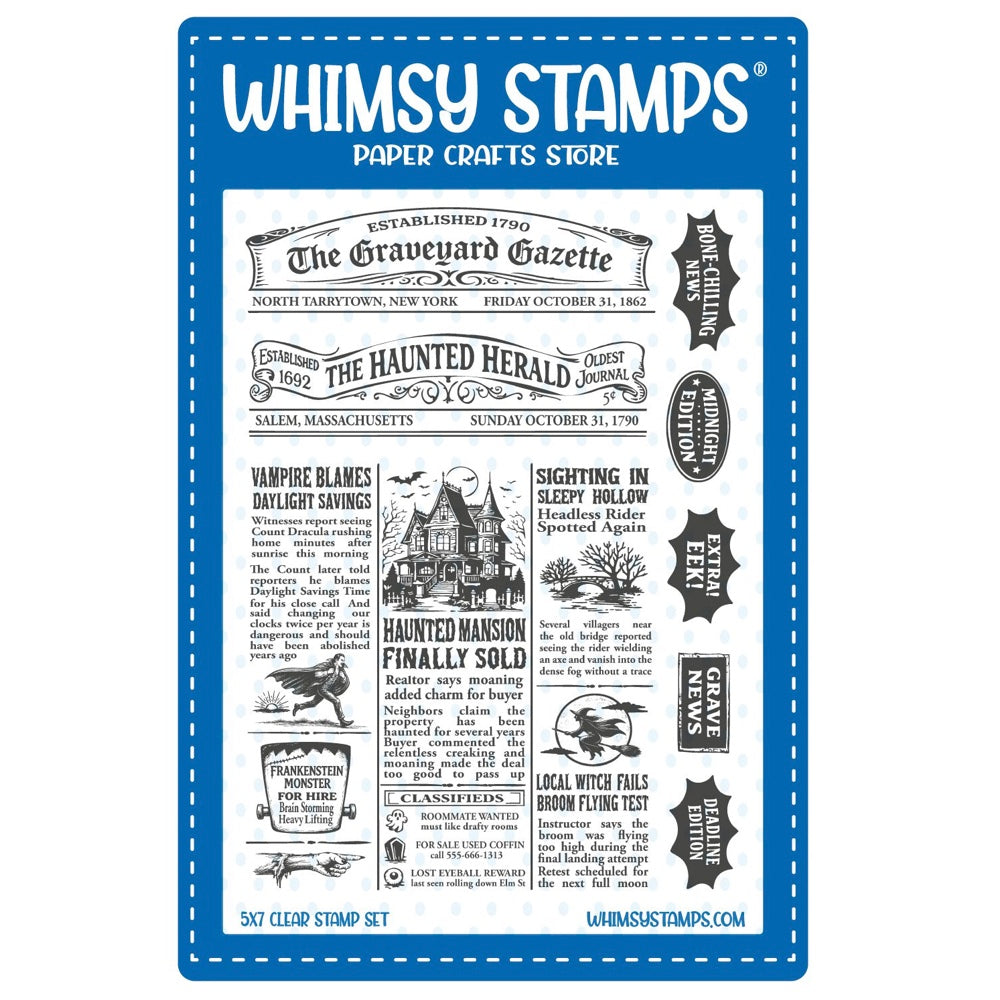 Whimsy Stamps Haunted Herald Clear Stamps cwsd483
