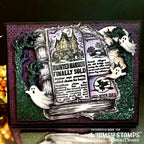 Whimsy Stamps Haunted Herald Clear Stamps cwsd483 spooky ghosts book card