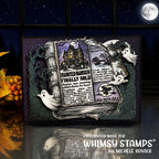 Whimsy Stamps Haunted Herald Clear Stamps cwsd483 three ghosts book card