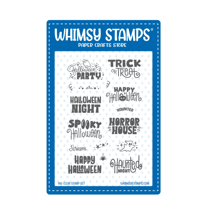 Whimsy Stamps Haunted Night Sentiments Clear Stamps cwsd327a