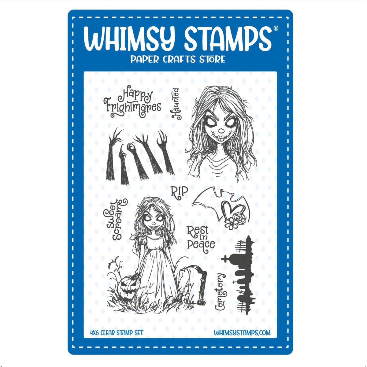 Whimsy Stamps Haunted Screams Clear Stamps cwsd430a