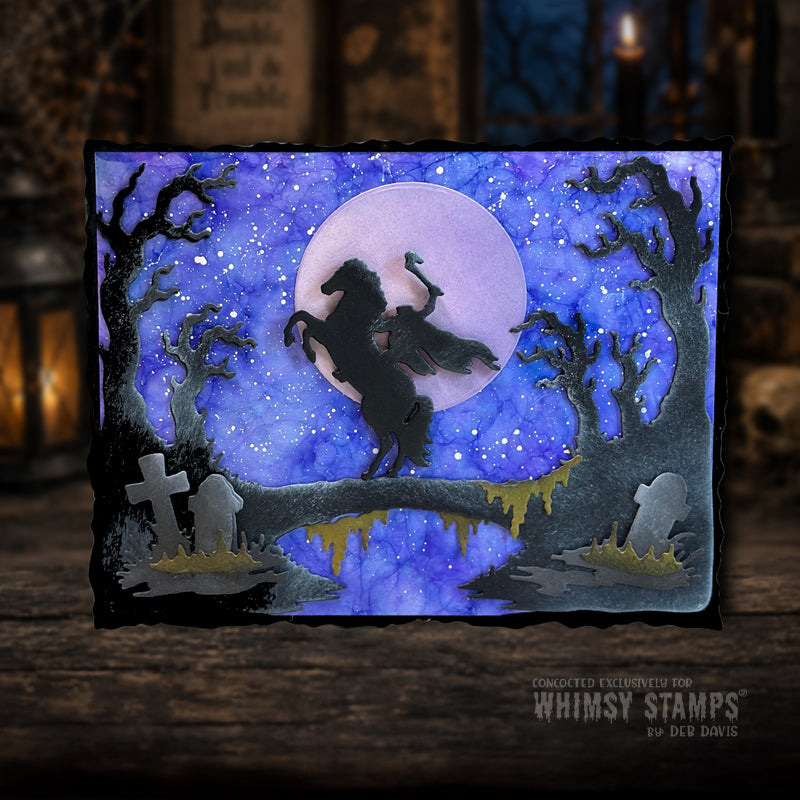 Whimsy Stamps Headless Horseman Dies wsd059 full moon card