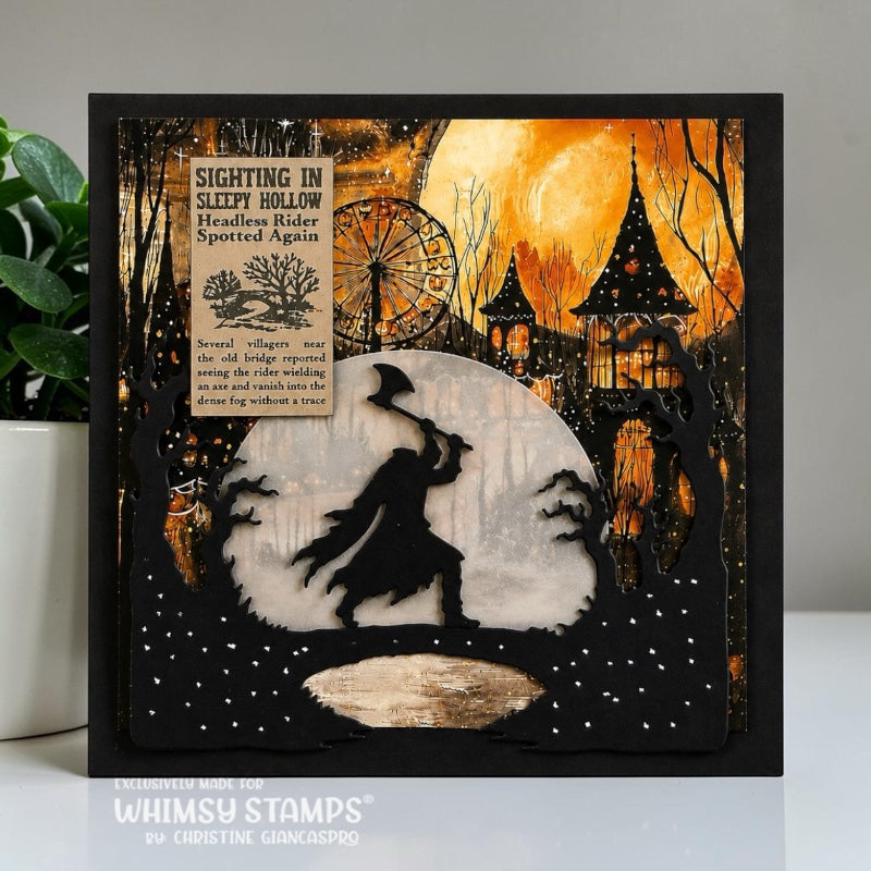 Whimsy Stamps Headless Horseman Dies wsd059 spooky carnival card