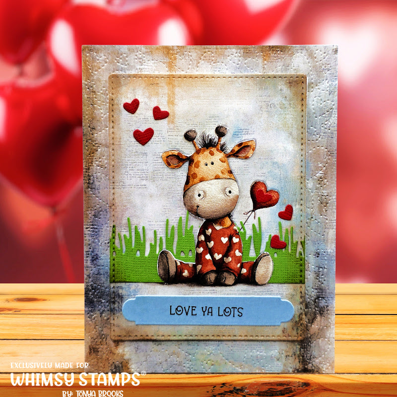 Whimsy Stamps Heartfelt Giraffes 2 Quick Card Fronts wsqcf-44 love ya lots