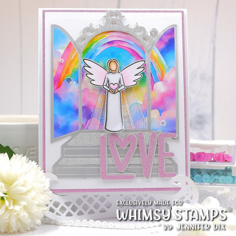 Whimsy Stamps Heaven's Gate Dies wsd574a rainbow