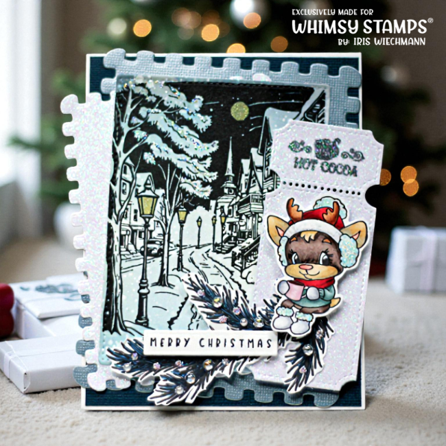 Whimsy Stamps Hello Deer Clear Stamps c1285a merry christmas