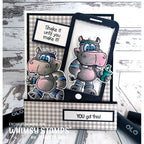 Whimsy Stamps Hippo Workout Clear Stamps dp1036a you got this