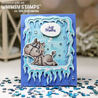 Whimsy Stamps Hippo Yoga Clear Stamps dp1048a just breathe