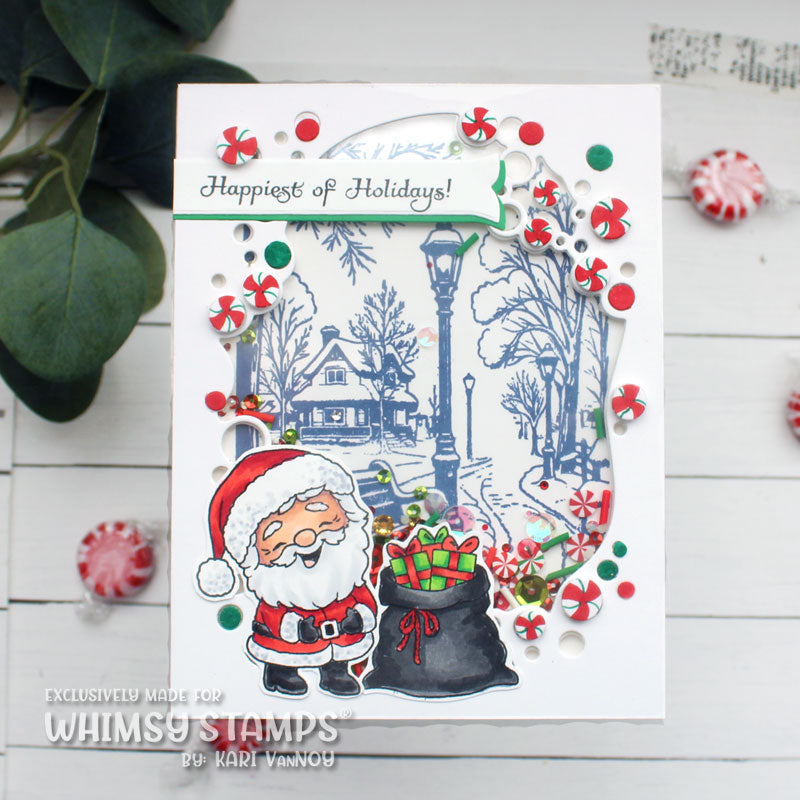Whimsy Stamps Ho Ho Ho Deer Clear Stamps c1287a peppermints
