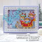 Whimsy Stamps Ho Ho Ho Deer Clear Stamps c1287a shaker card