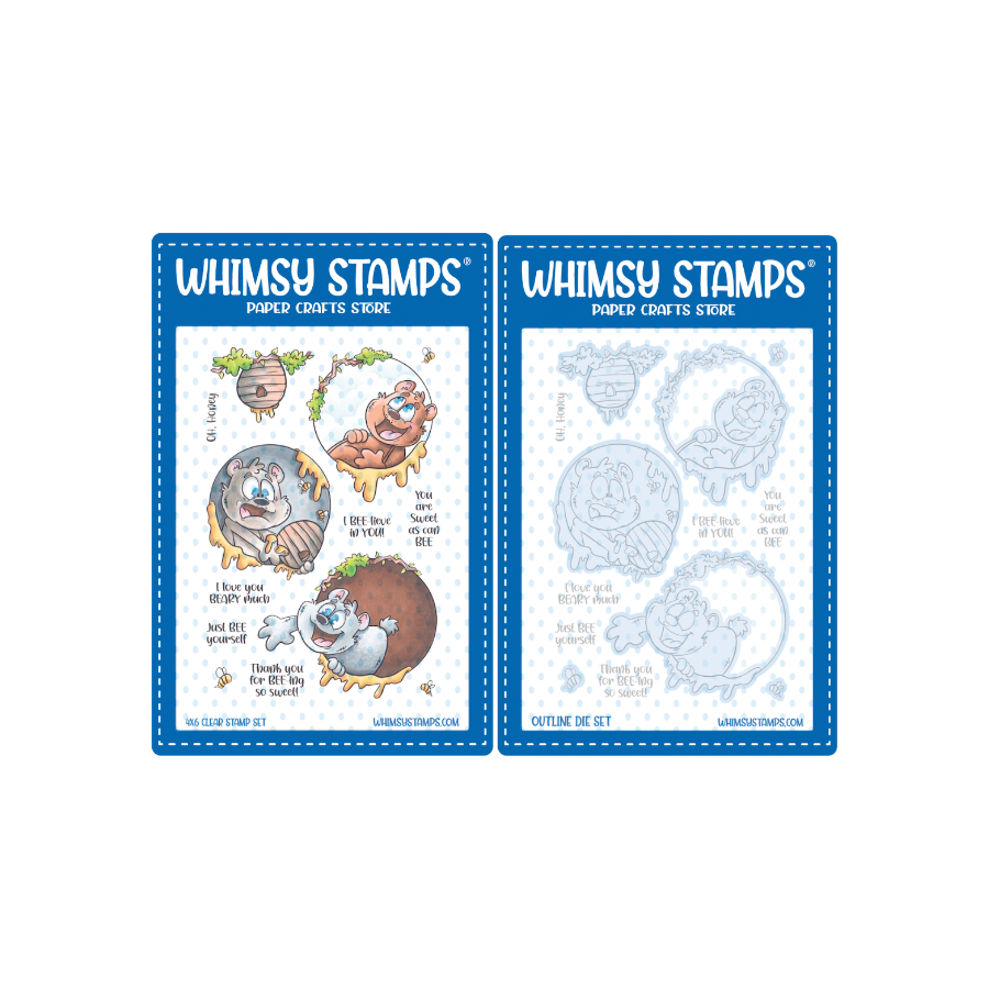 Whimsy Stamps Honeybear Clear Stamp and Die Set