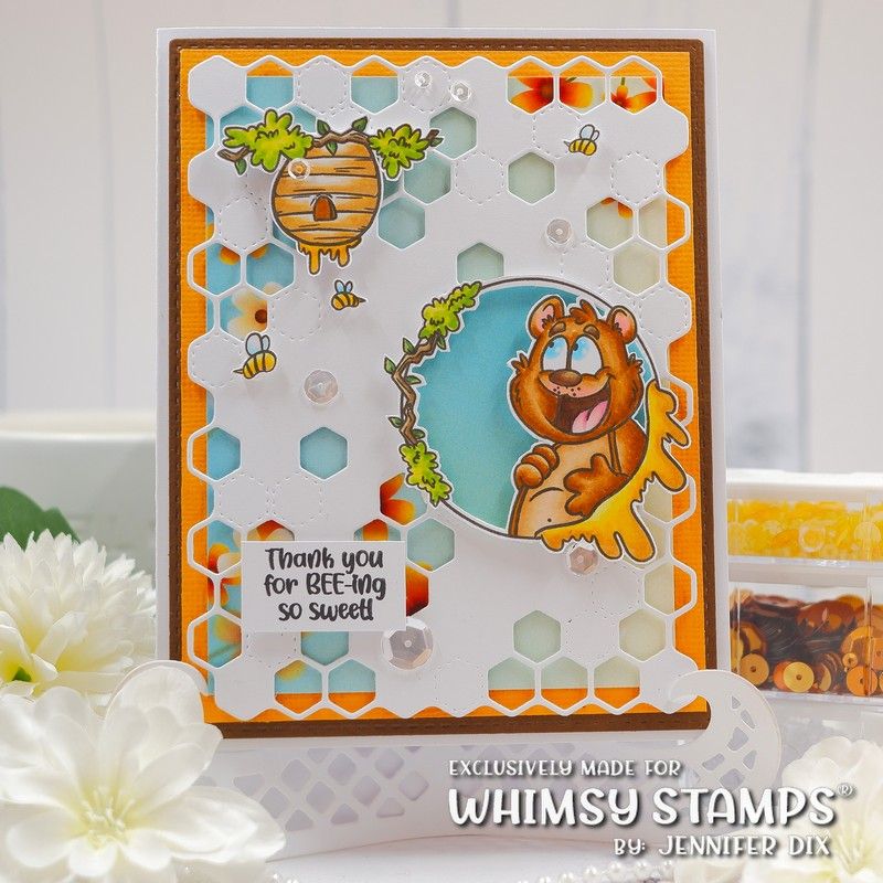 Whimsy Stamps Honeybear Clear Stamp and Die Set honey
