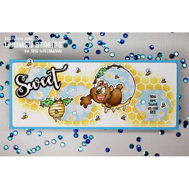 Whimsy Stamps Honeybear Clear Stamp and Die Set sweet