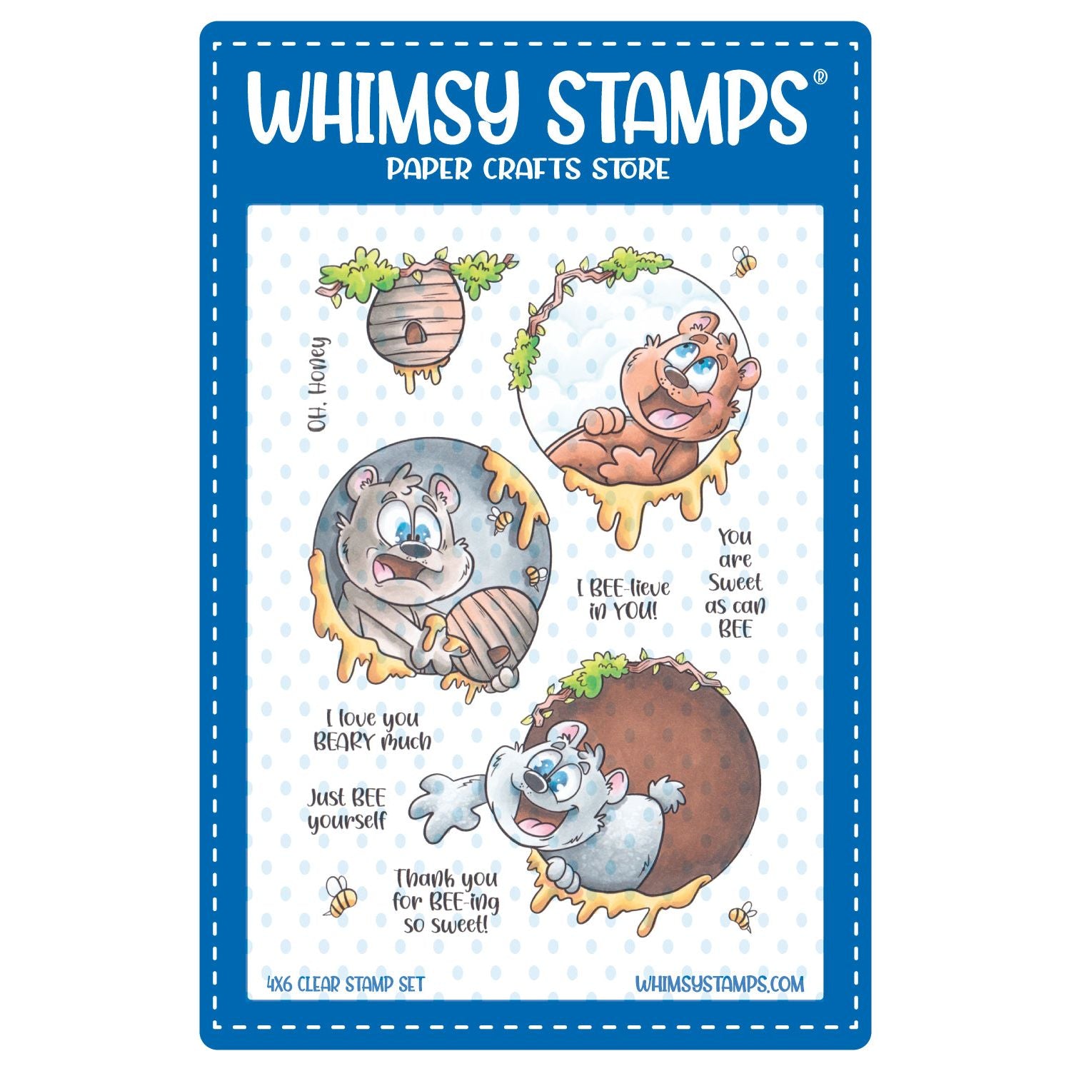 Whimsy Stamps Honeybear Clear Stamps dp1040a